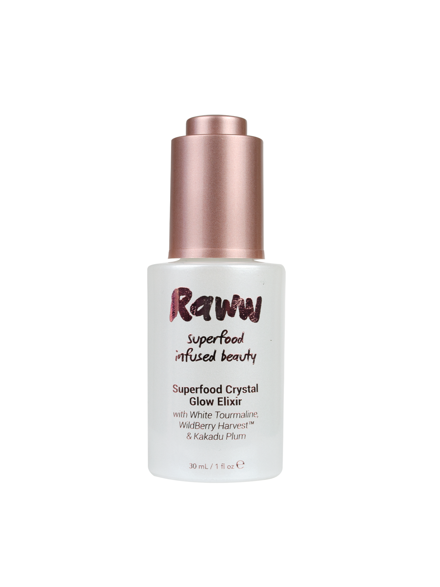 Raww Cosmetics | Superfood Crystal Glow Elixir | Highlighter | Primer | Natural Skincare | Natural Makeup | Natuurlijke huidverzorging | Natuurlijke makeup | Vitamine C | Vitamin C | Glow Serum