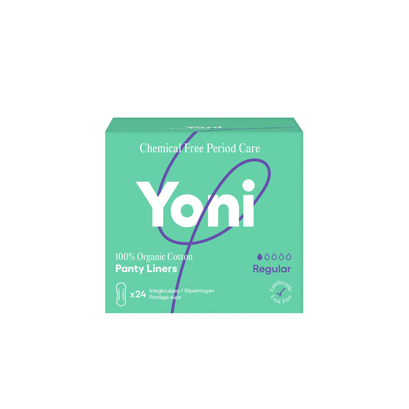 Yoni Panty Liners Regular, Super absorbent, Bioplastic backing, Cornstarch hypoallergenic, 100% Organic Cotton, Sustainable Living, Eco Sanitary Products, Period Care, inbrenghuls., Care Free Period, Chemical Free, Nourished, Nourishedeu